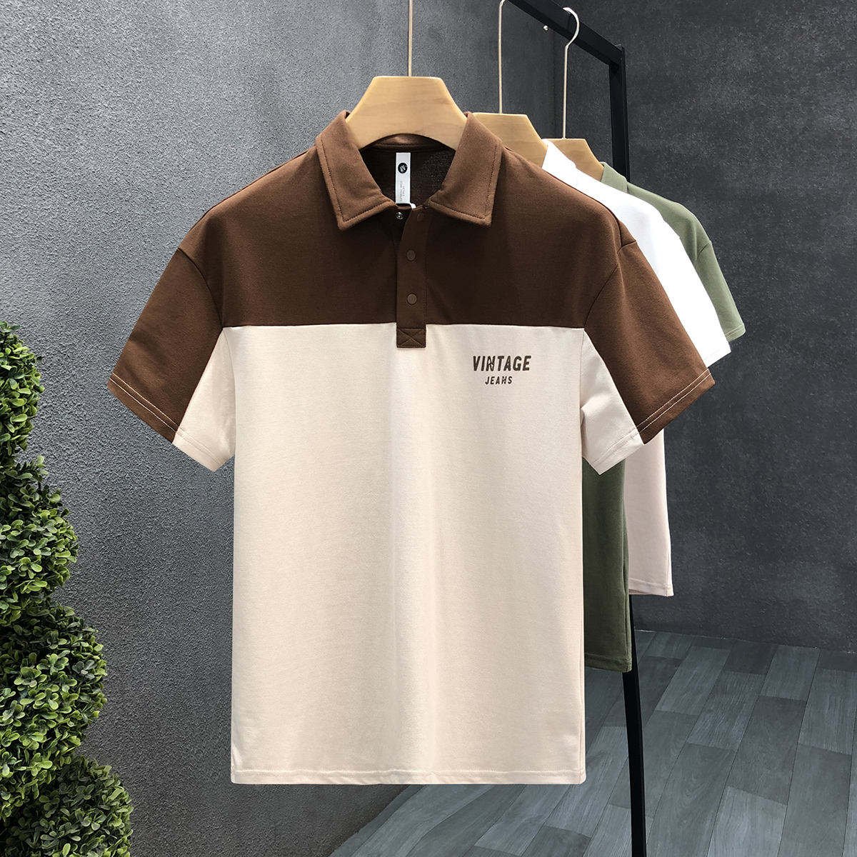 220gsm polo t-shirt with stiff collar men's polo t-shirt