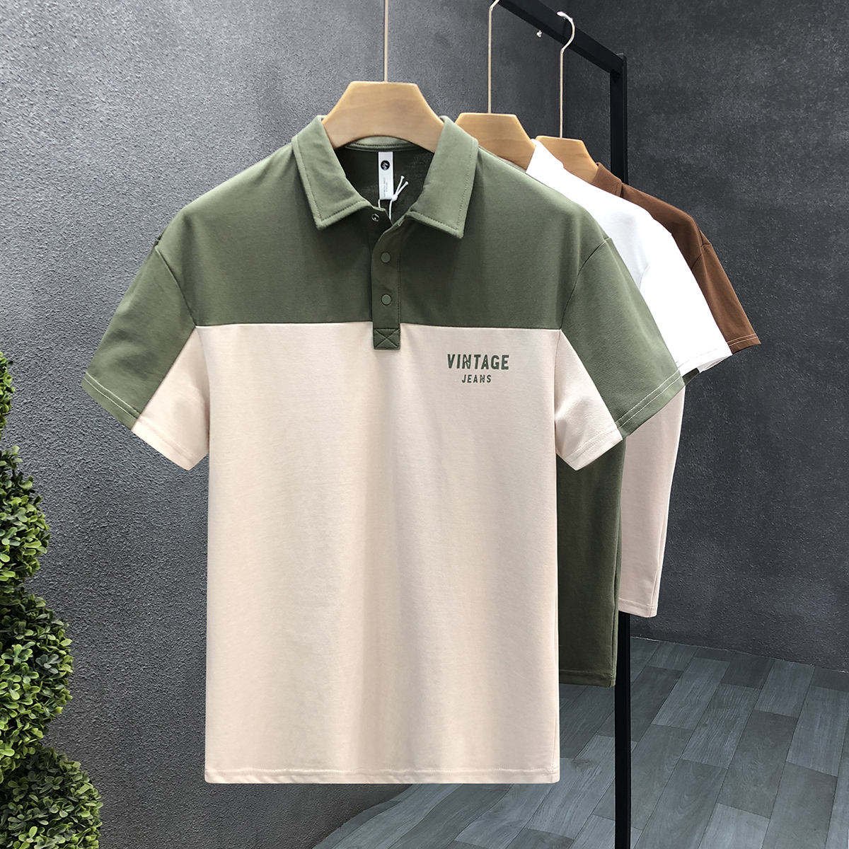 220gsm polo t-shirt with stiff collar men's polo t-shirt