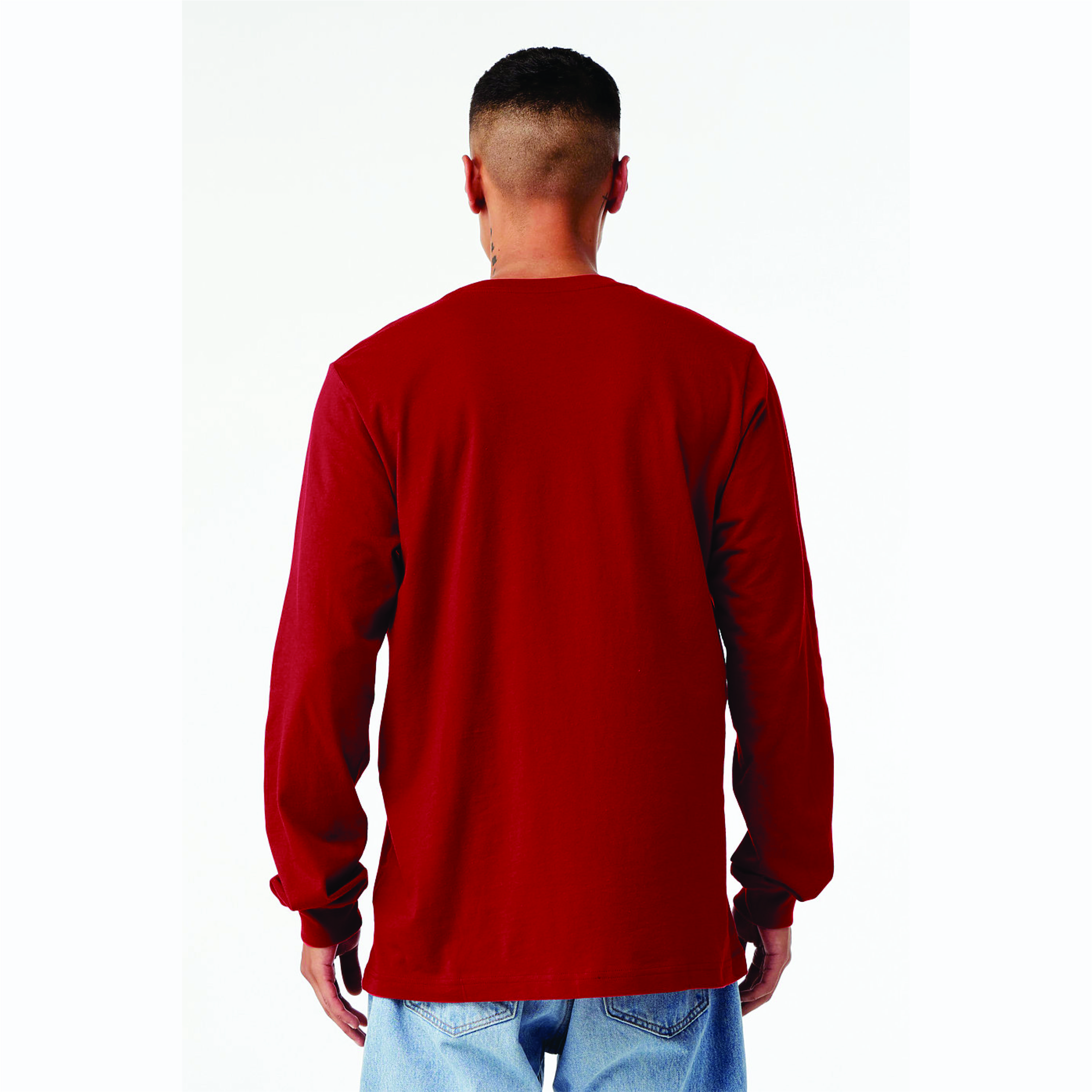 Canvas Red Classic Crew Neck Unisex Long Sleeve T-Shirt: 100% Airlume Combed and Ring Spun Cotton, 32 Singles, 4.2 oz