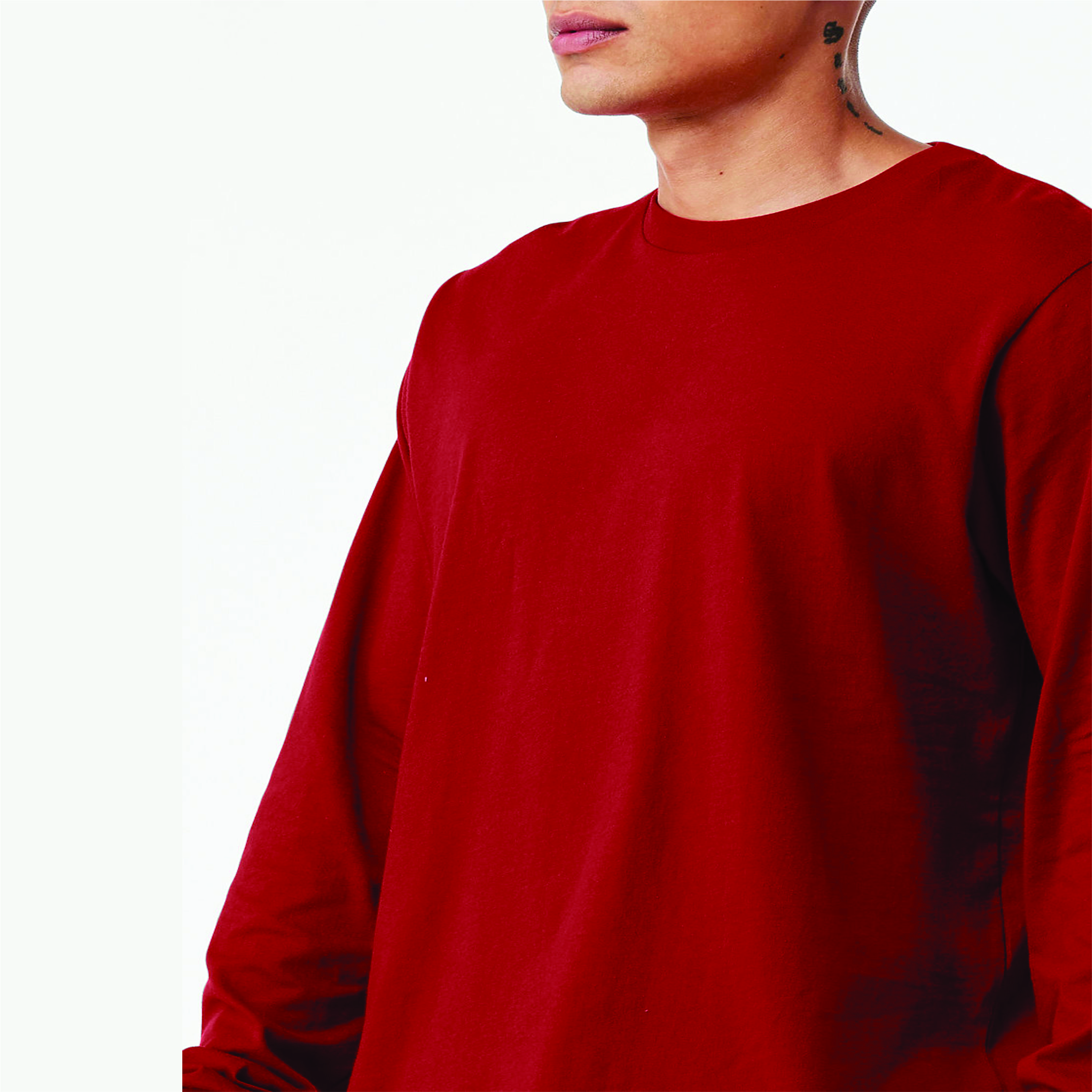 Canvas Red Classic Crew Neck Unisex Long Sleeve T-Shirt: 100% Airlume Combed and Ring Spun Cotton, 32 Singles, 4.2 oz