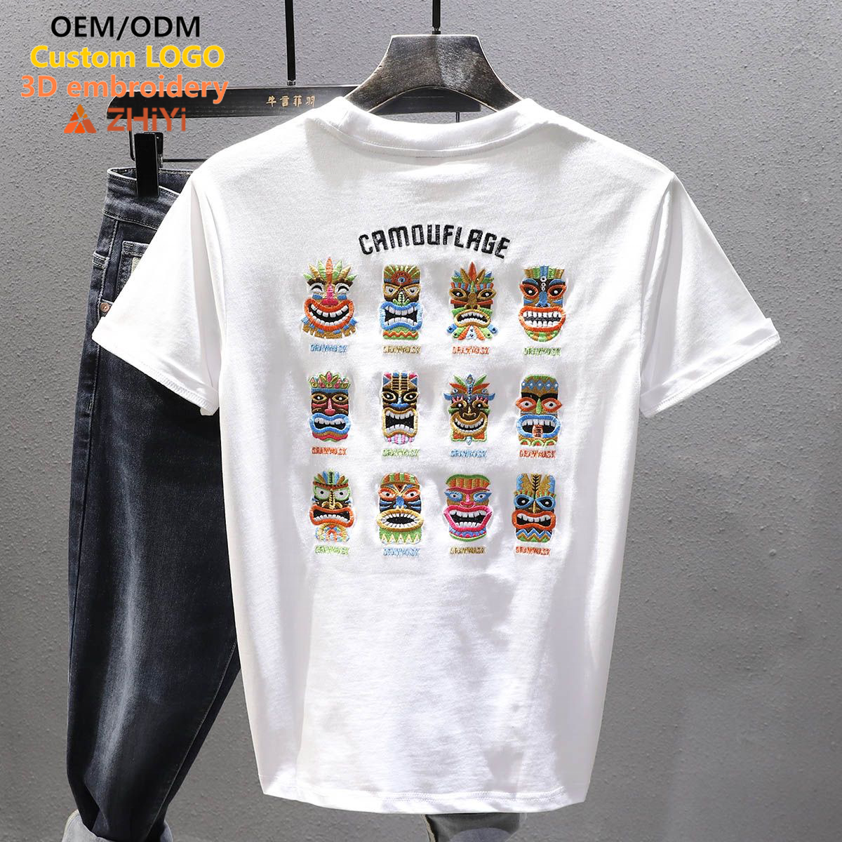 OEM clothing manufacturers one pieces custom LOGO 100%cotton wholesale men's t-shirts embroidery t shirt Drop shoulder shirts