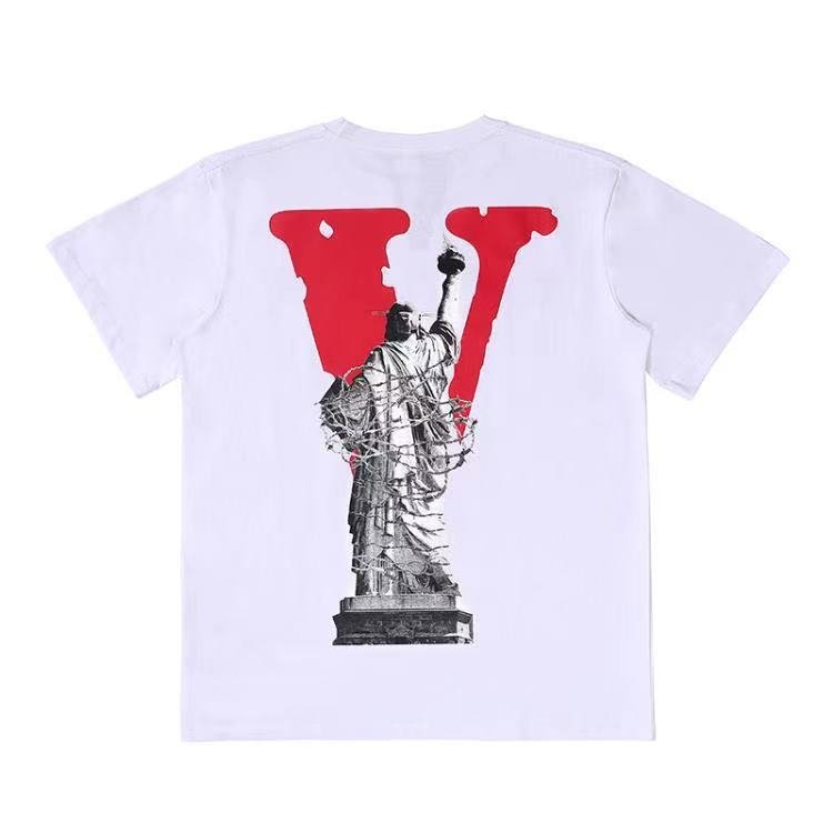 High Quality Unisex Breathable T-shirt Accept Customize logo Graphic Vlones Designer Famous Brand Printed Cotton Men's T-shirts