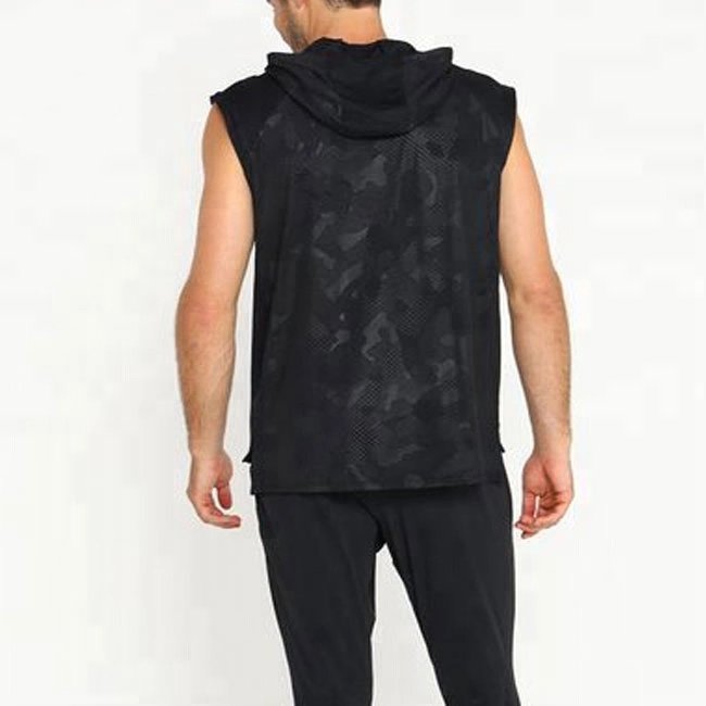 Gym Workout Hooded Tank Top Sports Bodybuilding Stringer Muscle Cut Off T Shirt Men Sleeveless Hoodies basketball sports singlet