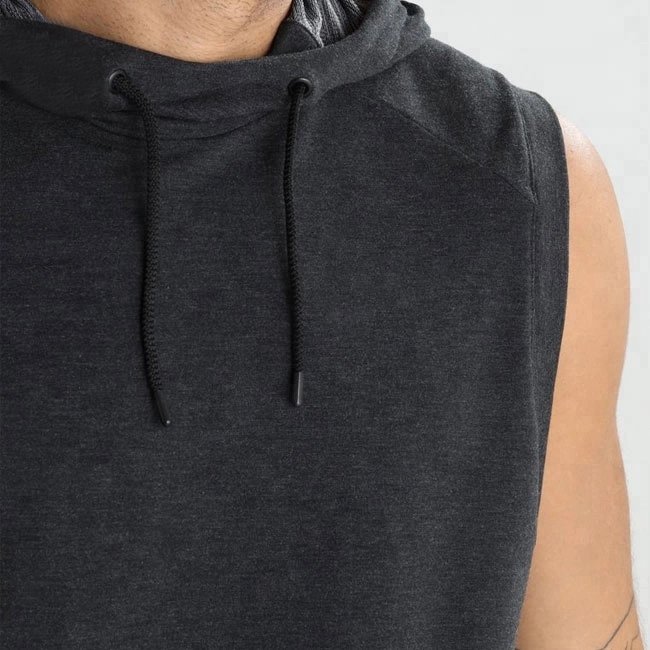 Gym Workout Hooded Tank Top Sports Bodybuilding Stringer Muscle Cut Off T Shirt Men Sleeveless Hoodies basketball sports singlet