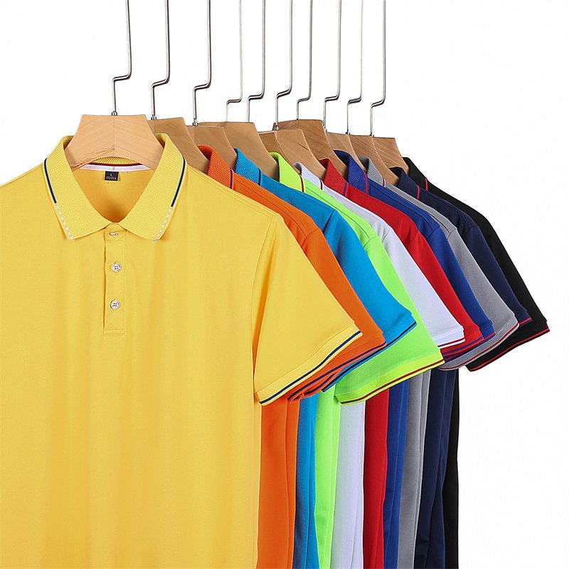 High-quality White Polo t-shirt men's golf t-shirt custom uniform short-sleeved printed with a custom logo polo shirt