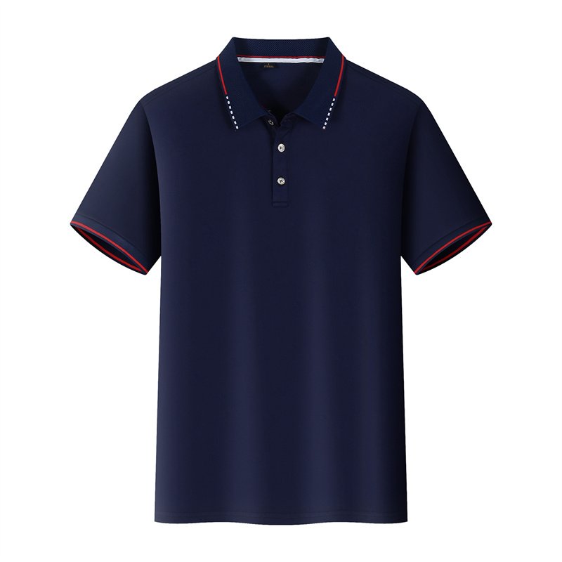 High-quality White Polo t-shirt men's golf t-shirt custom uniform short-sleeved printed with a custom logo polo shirt