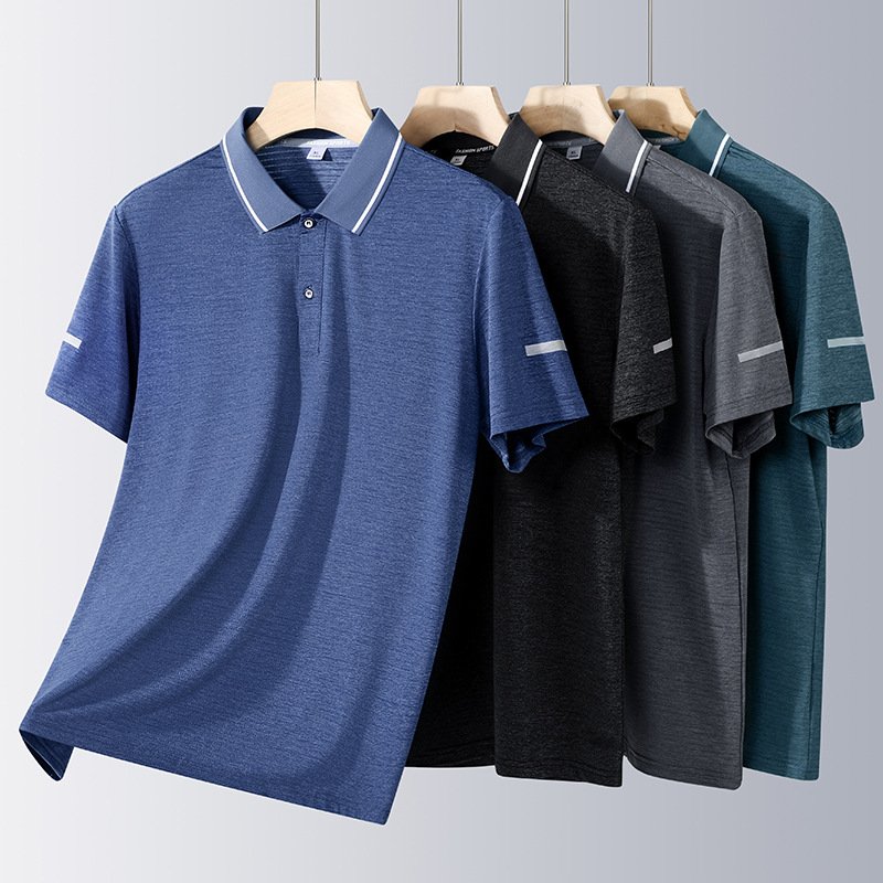 European and American Instagram Cross border 2024 Summer Amazon POLO Shirt Short sleeved High end Customized Men's T-shirt