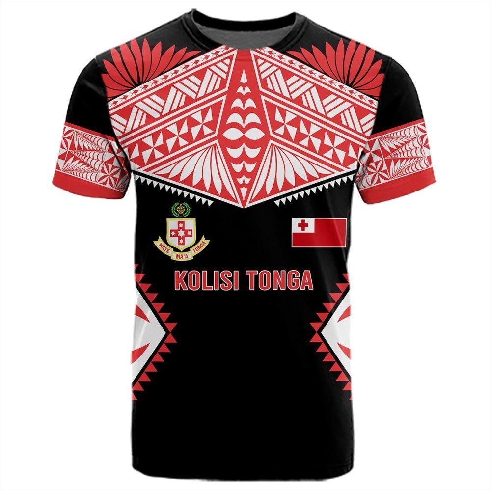 All Over Print Short Sleeve Luxury Fashion Polynesian Samoan Tribal Pattern Design Custom Tonga Logo Men's Big People T-Shirts