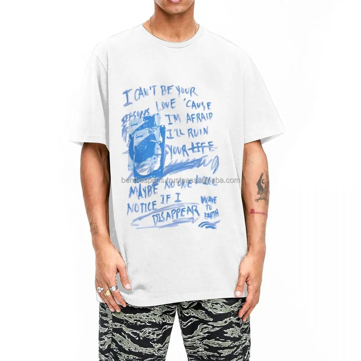 Men's T-Shirt Wave To Earth T Shirts Hip Hop Seasons Lyrics Fan Art Summer Tees Awesome Printed Cotton Clothes Birthday Gift