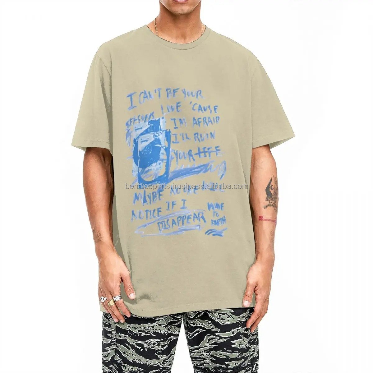 Men's T-Shirt Wave To Earth T Shirts Hip Hop Seasons Lyrics Fan Art Summer Tees Awesome Printed Cotton Clothes Birthday Gift