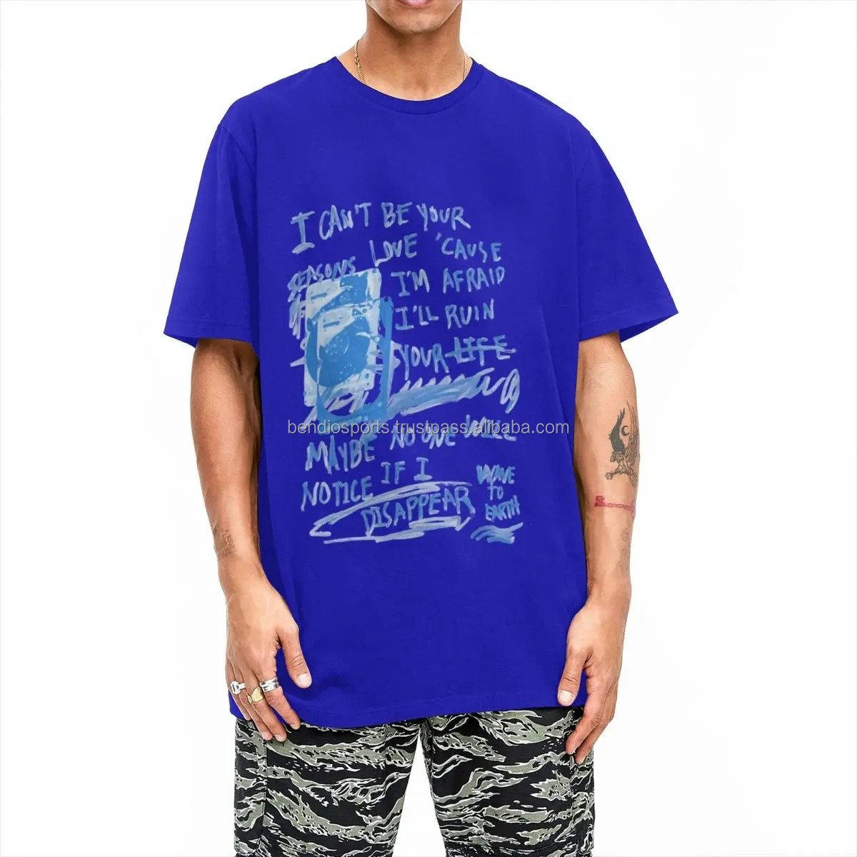 Men's T-Shirt Wave To Earth T Shirts Hip Hop Seasons Lyrics Fan Art Summer Tees Awesome Printed Cotton Clothes Birthday Gift