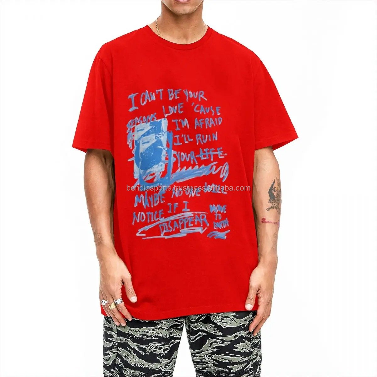 Men's T-Shirt Wave To Earth T Shirts Hip Hop Seasons Lyrics Fan Art Summer Tees Awesome Printed Cotton Clothes Birthday Gift