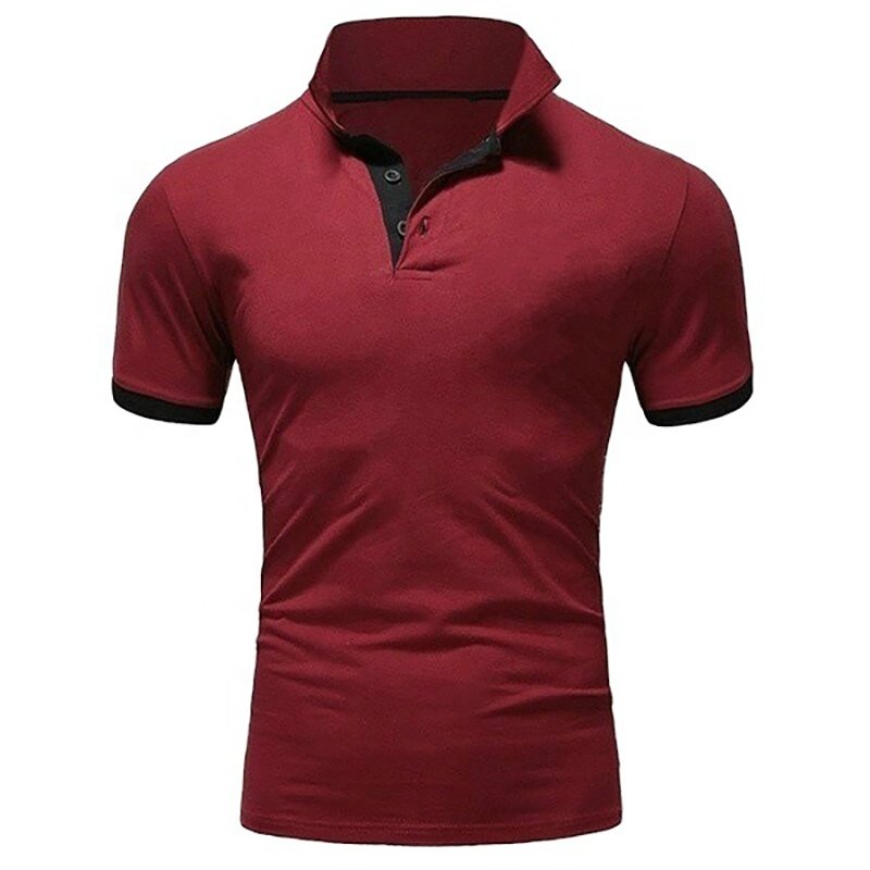 Men's Solid Color Fawn Short Sleeve Lapel Stretch T-Shirt golf polo shirts for men