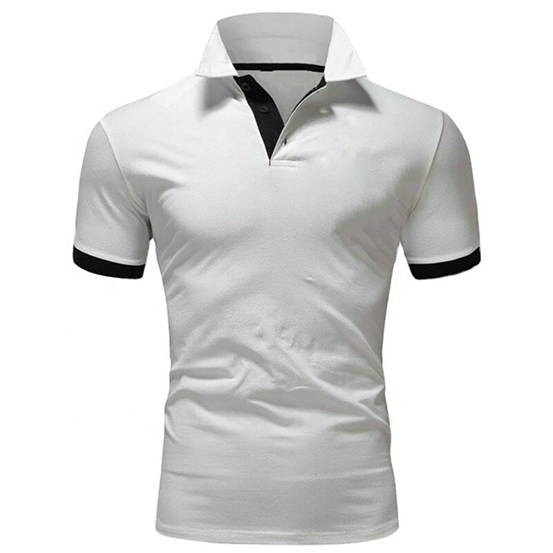 Men's Solid Color Fawn Short Sleeve Lapel Stretch T-Shirt golf polo shirts for men