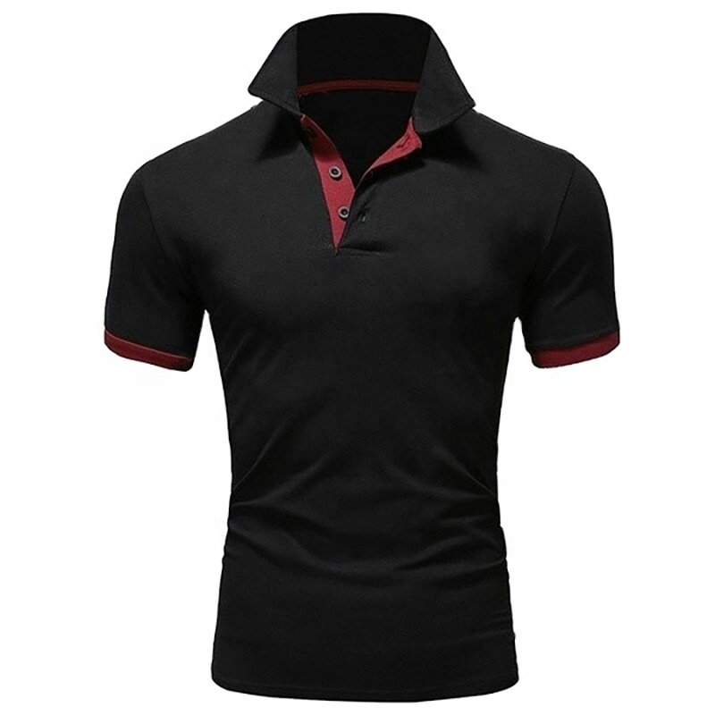 Men's Solid Color Fawn Short Sleeve Lapel Stretch T-Shirt golf polo shirts for men
