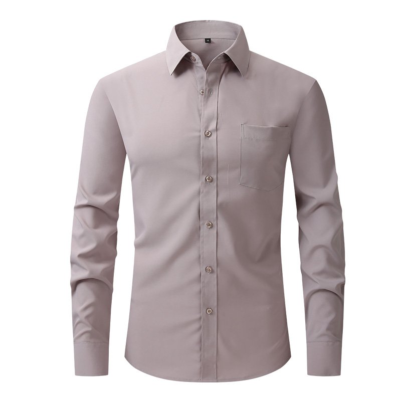 White Shirt Men's Long SleeveSlim-free Solid Color Professional Business DressWhite men's suit shirt Jacket Sweater T-shirt
