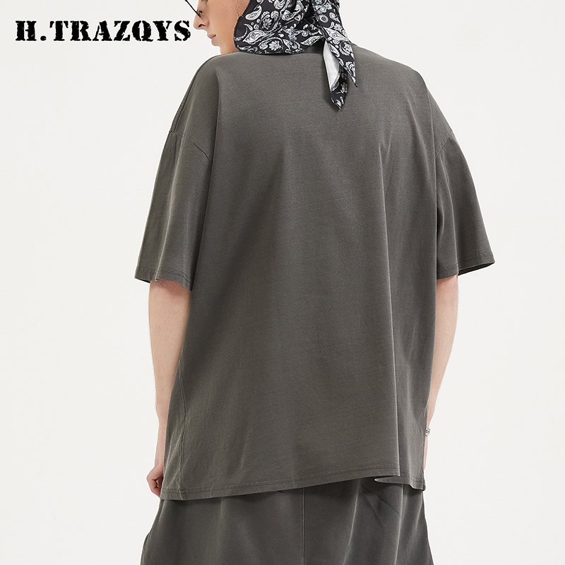 Fashion hip hop design washed oversized graphic print custom vintage men's t shirts