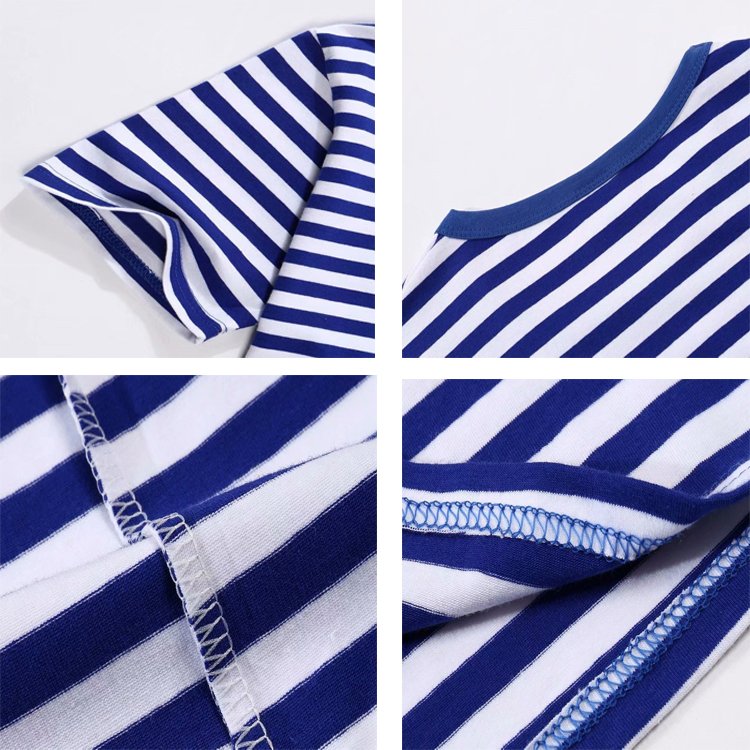 2023 Wholesale Popular Across Strip Men's T-shirts Naval Style Plus Size T-shirts High Quality 100% Cotton Cheap Striped T Shirt