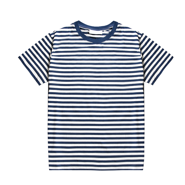 2023 Wholesale Popular Across Strip Men's T-shirts Naval Style Plus Size T-shirts High Quality 100% Cotton Cheap Striped T Shirt
