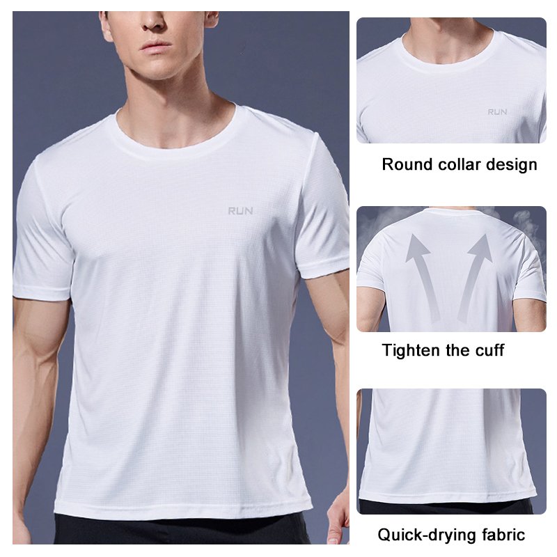 Wholesale Quick Dry Custom Spandex Men's T-shirts Running Fitness Gym Shirt Gym T Shirt