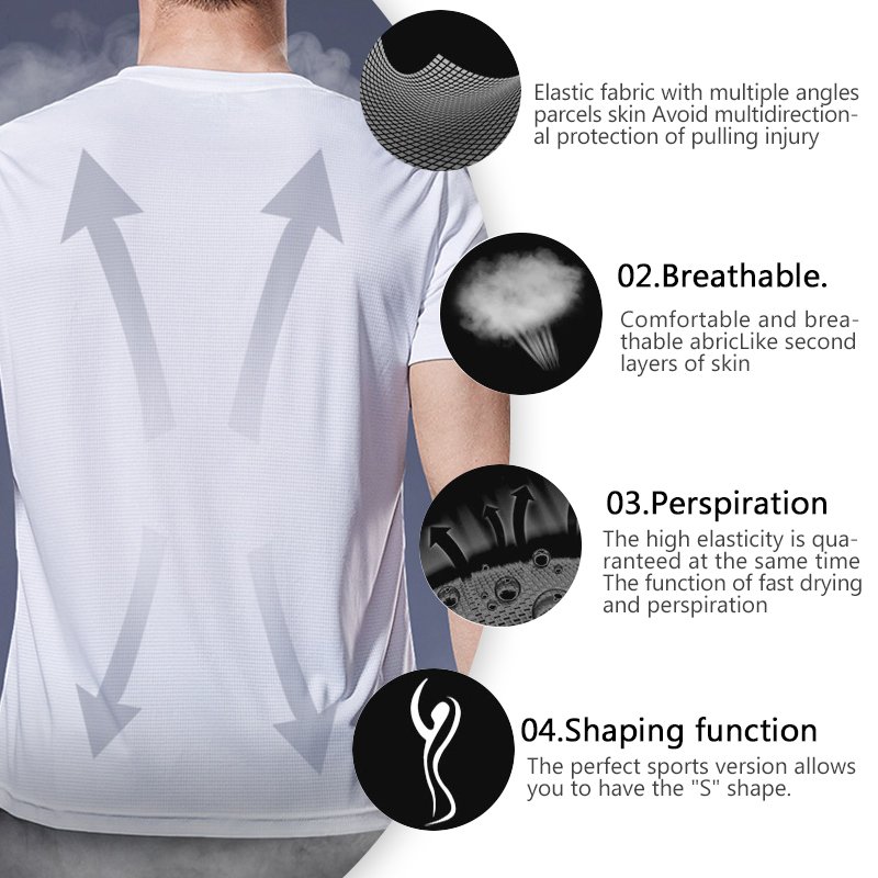Wholesale Quick Dry Custom Spandex Men's T-shirts Running Fitness Gym Shirt Gym T Shirt