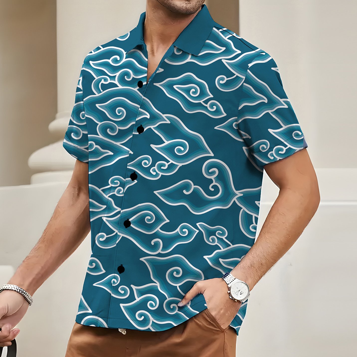 Summer Hawaiian Vacation Shirt Fashion Men's Polo T-shirt Short Sleeve Tops Casual Oversized Sports Men's Shirt