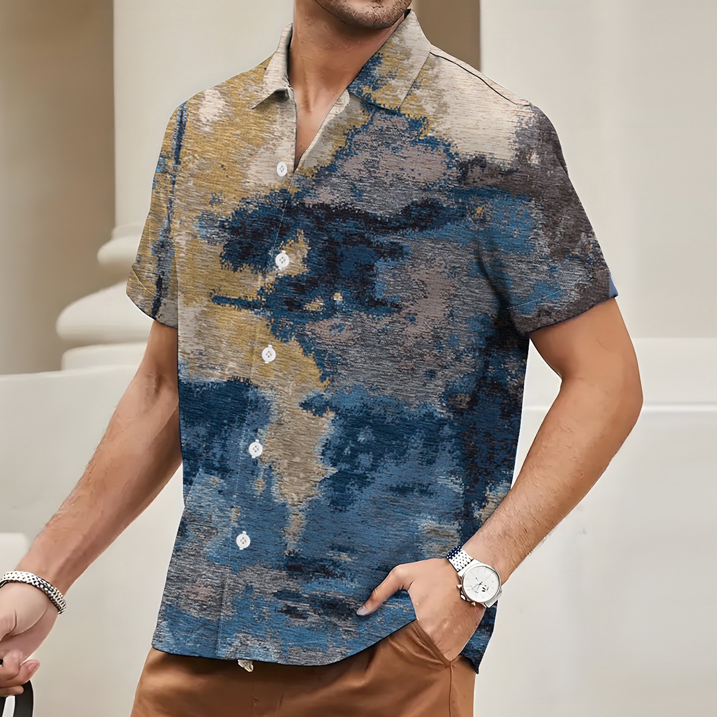 Summer Hawaiian Vacation Shirt Fashion Men's Polo T-shirt Short Sleeve Tops Casual Oversized Sports Men's Shirt