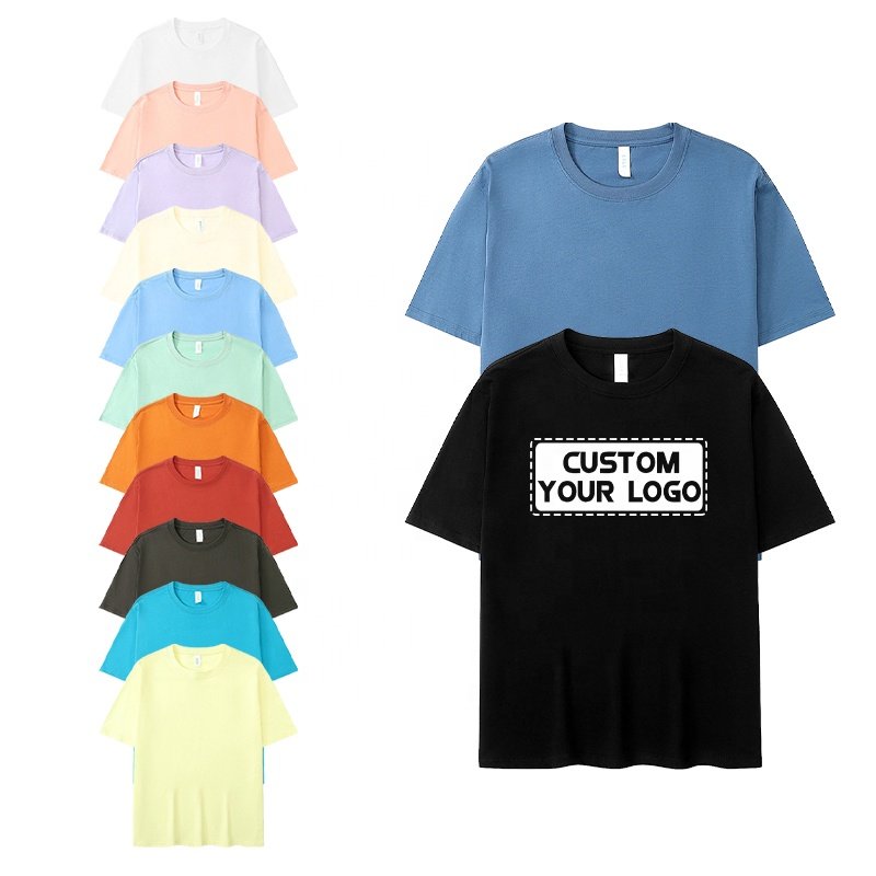 Custom Unisex tshirt High Quality 100% Premium Cotton T-Shirt Customize Printing Logo Men's O-Neck Blank T-Shirt