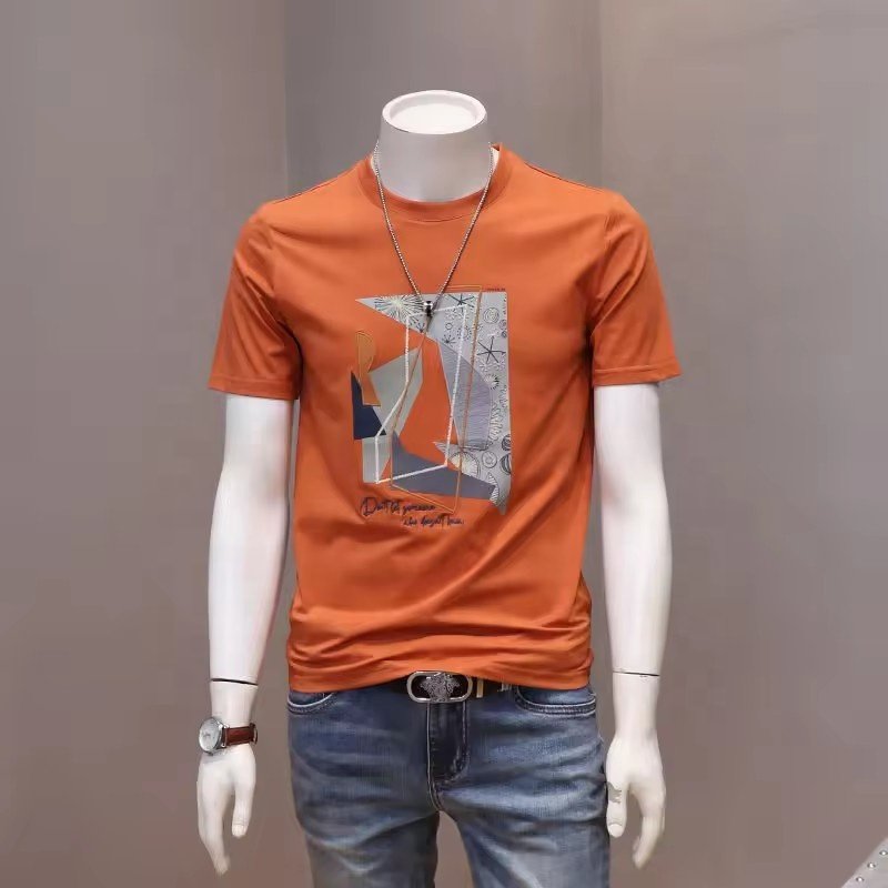 New design loose fitting 100% cotton T-shirt Short sleeve men's T-shirt