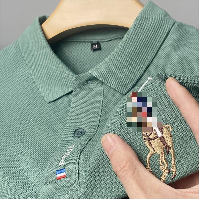 Business Men's Blank Golf Polo T Shirts 2023 Summer Men's Short-Sleeved T-shirt Embroidered Large Yards POLO Shirt