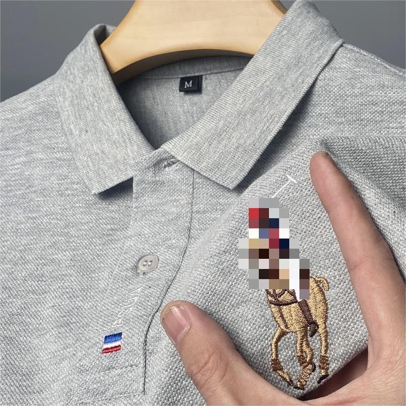 Business Men's Blank Golf Polo T Shirts 2023 Summer Men's Short-Sleeved T-shirt Embroidered Large Yards POLO Shirt