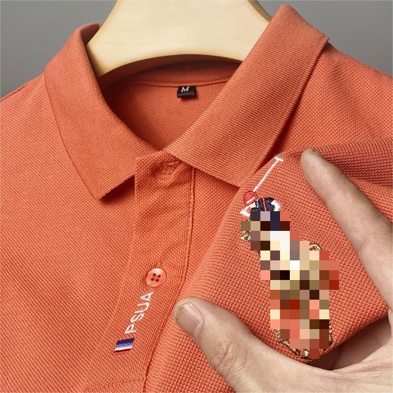 Business Men's Blank Golf Polo T Shirts 2023 Summer Men's Short-Sleeved T-shirt Embroidered Large Yards POLO Shirt