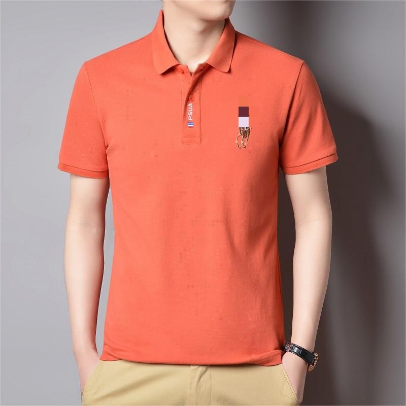 Business Men's Blank Golf Polo T Shirts 2023 Summer Men's Short-Sleeved T-shirt Embroidered Large Yards POLO Shirt