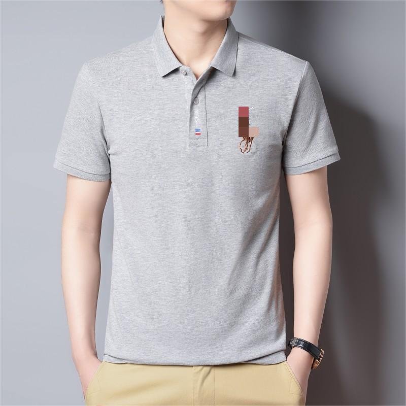 Business Men's Blank Golf Polo T Shirts 2023 Summer Men's Short-Sleeved T-shirt Embroidered Large Yards POLO Shirt