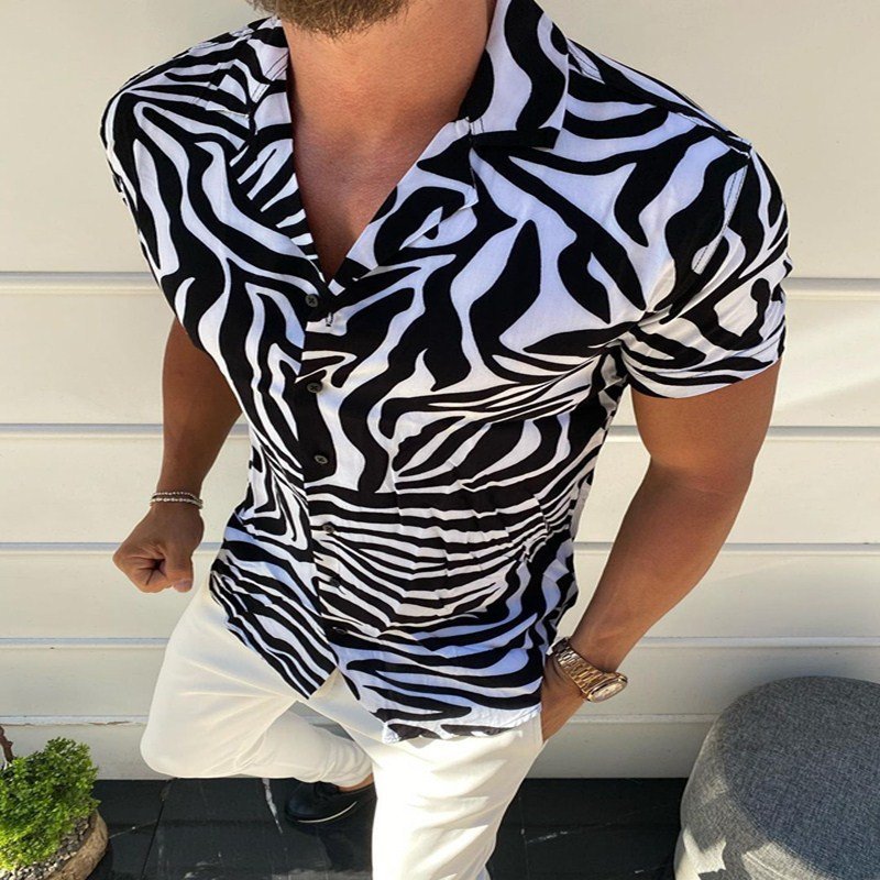 2024 Summer 3D Digital Printing 3D Men's T-Shirt Casual Solid Embroidered Short Sleeve Knitted with Interracial Avatar
