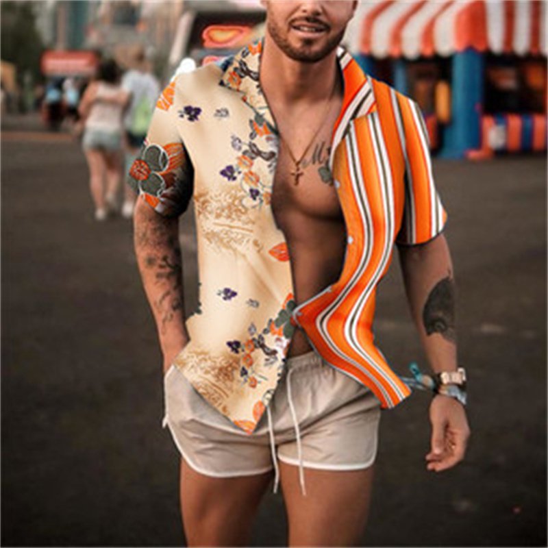 2024 Summer 3D Digital Printing 3D Men's T-Shirt Casual Solid Embroidered Short Sleeve Knitted with Interracial Avatar