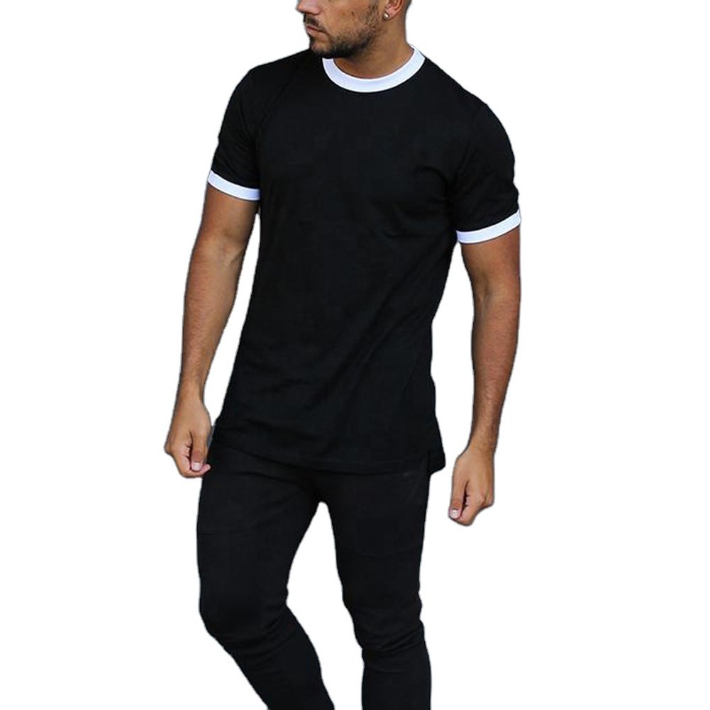 2024 Best Quality Direct Factory Wholesale Trendy 100% Cotton Black Oversized T-shirt Hip Hop Plain Men T-shirt