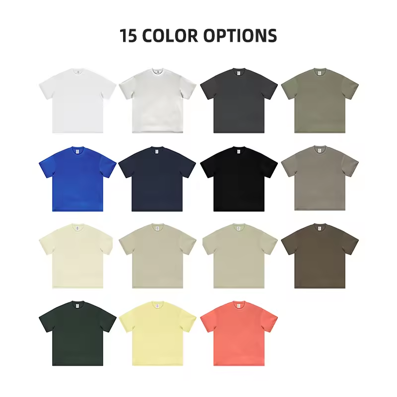 Custom 305G 100%Cotton Heavy Dropped Shoulder Solid Color T-shirt Short Sleeve Street Oversize Men's T-shirts