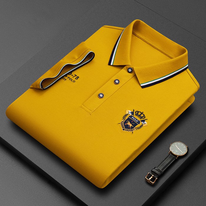 High quality POLO Polo shirt Summer short sleeve T-shirt Business casual men's polo embroidered pattern T-shirt