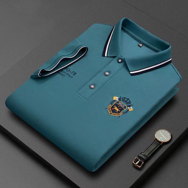 High quality POLO Polo shirt Summer short sleeve T-shirt Business casual men's polo embroidered pattern T-shirt