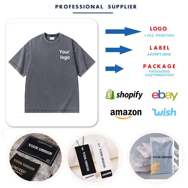 Factory Customized High Quality 250Gsm Loose Men'S Blank Heavyweight Cotton T-Shirts