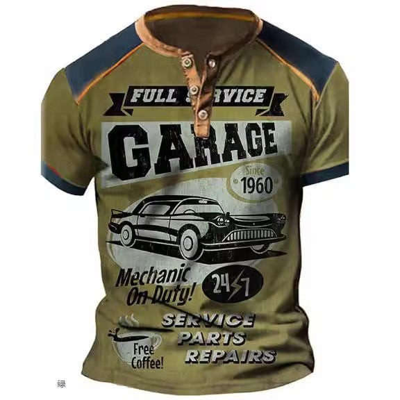 Summer Men's Polo Shirts 3d Printed Vintage Car Henry T-shirt Men's Tops Wholesale Men Clothing Casual Streetwear