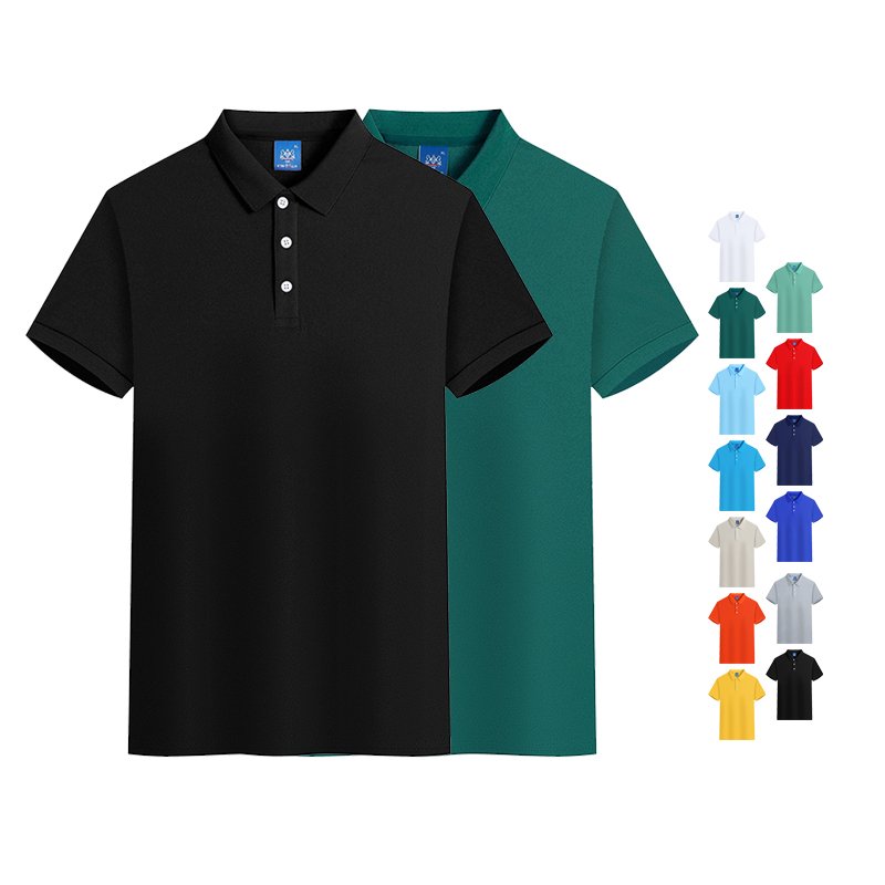 Wholesale Custom Embroidered Men's Golf Business Uniform Solid Color Polo Shirt in Cotton Polyester Men's T-Shirt