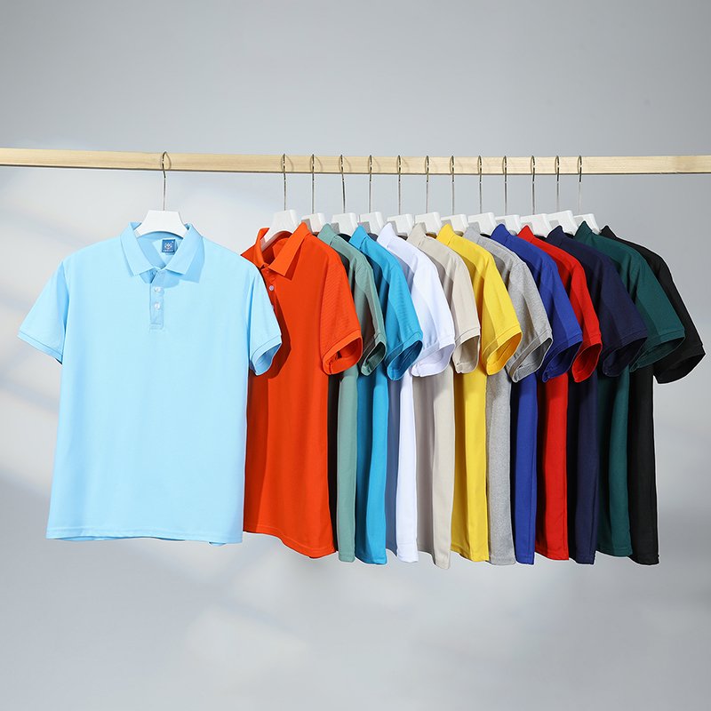 Wholesale Custom Embroidered Men's Golf Business Uniform Solid Color Polo Shirt in Cotton Polyester Men's T-Shirt