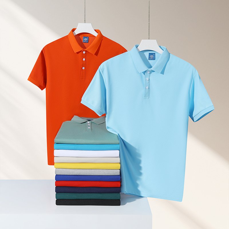 Wholesale Custom Embroidered Men's Golf Business Uniform Solid Color Polo Shirt in Cotton Polyester Men's T-Shirt