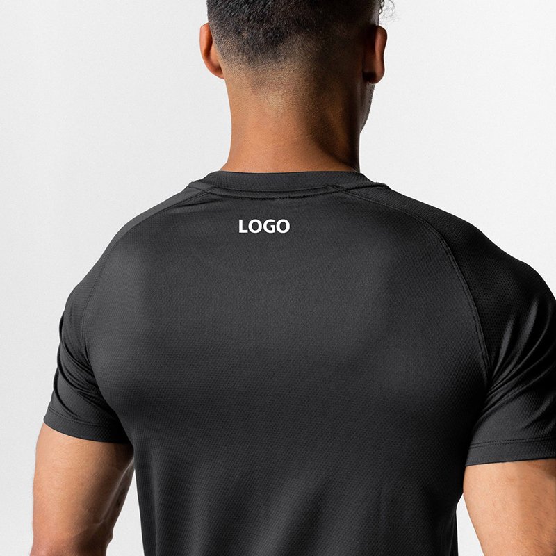 Short sleeve T shirt spring and summer men thin quick-dry black simple solid color round-neck plus size men's t-shirts