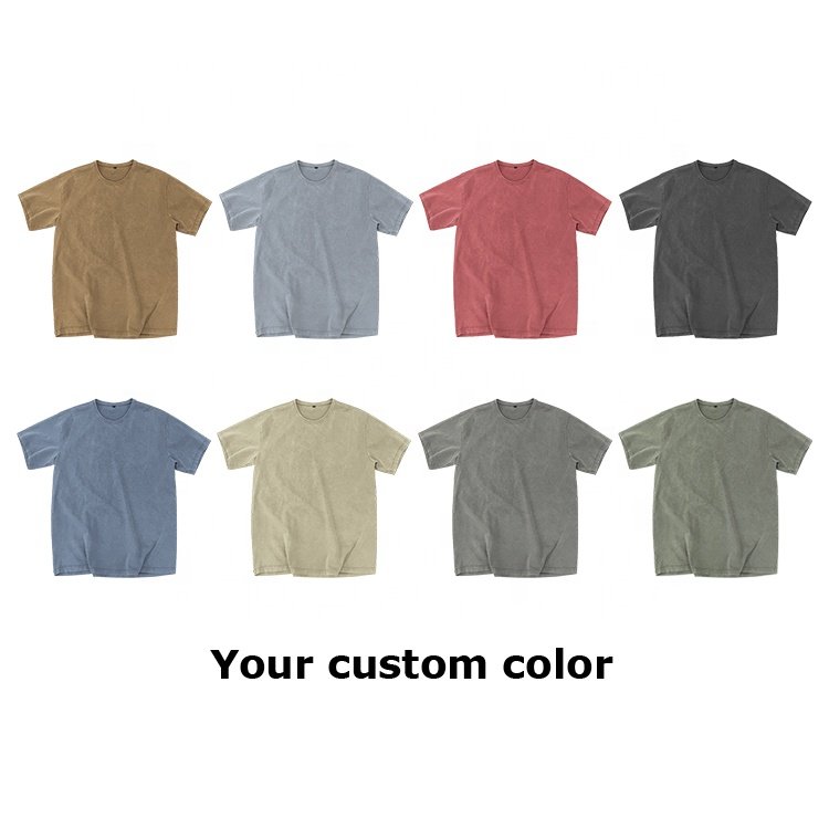 Custom Vintage Graphic Printing Logo Plain Acid Washed faded Men's T shirts Drop Shoulder T shirts
