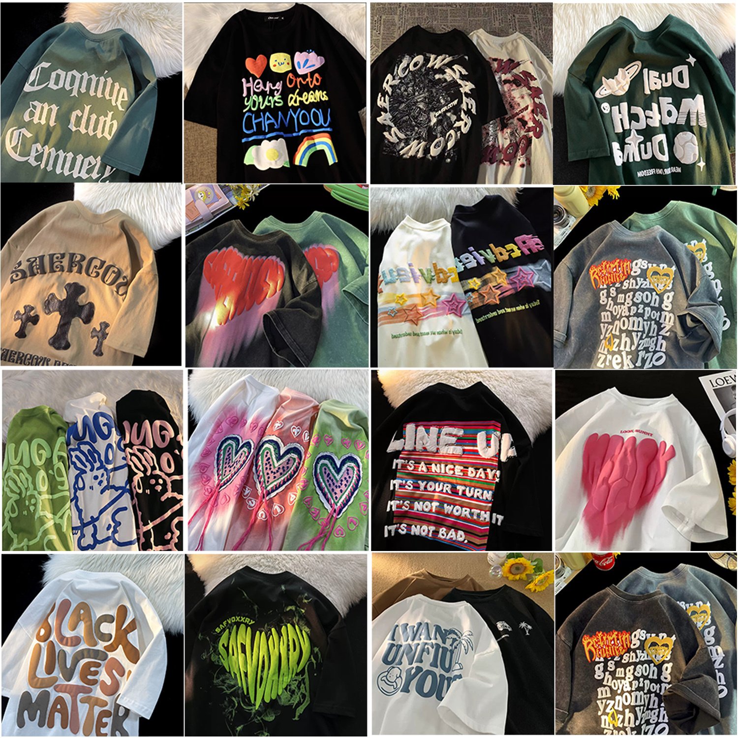 Factory low-priced direct sales of vintage cotton short sleeved men's T-shirts Fashion trend printed men's short sleeved T-shirt