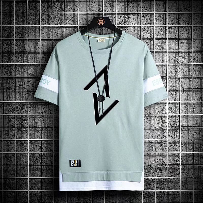 Wholesale Summer Men'S Plus Size Cartoon Letter Breathable Quick Drying Oversized T-Shirt Casual Tops Customized Pattern