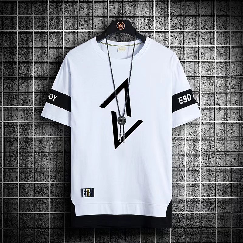 Wholesale Summer Men'S Plus Size Cartoon Letter Breathable Quick Drying Oversized T-Shirt Casual Tops Customized Pattern